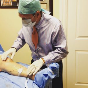 Dr. Goldbaum performing Radiofrequency Closure on a patient suffering from venous insufficiency.