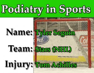 Tyler Seguin is expected to miss 3-4 weeks with a torn Achilles tendon.